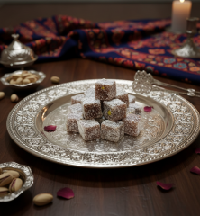 Kahveli Antep Fıstıklı Kuş Lokumu - Türk Kahvesi Aromalı