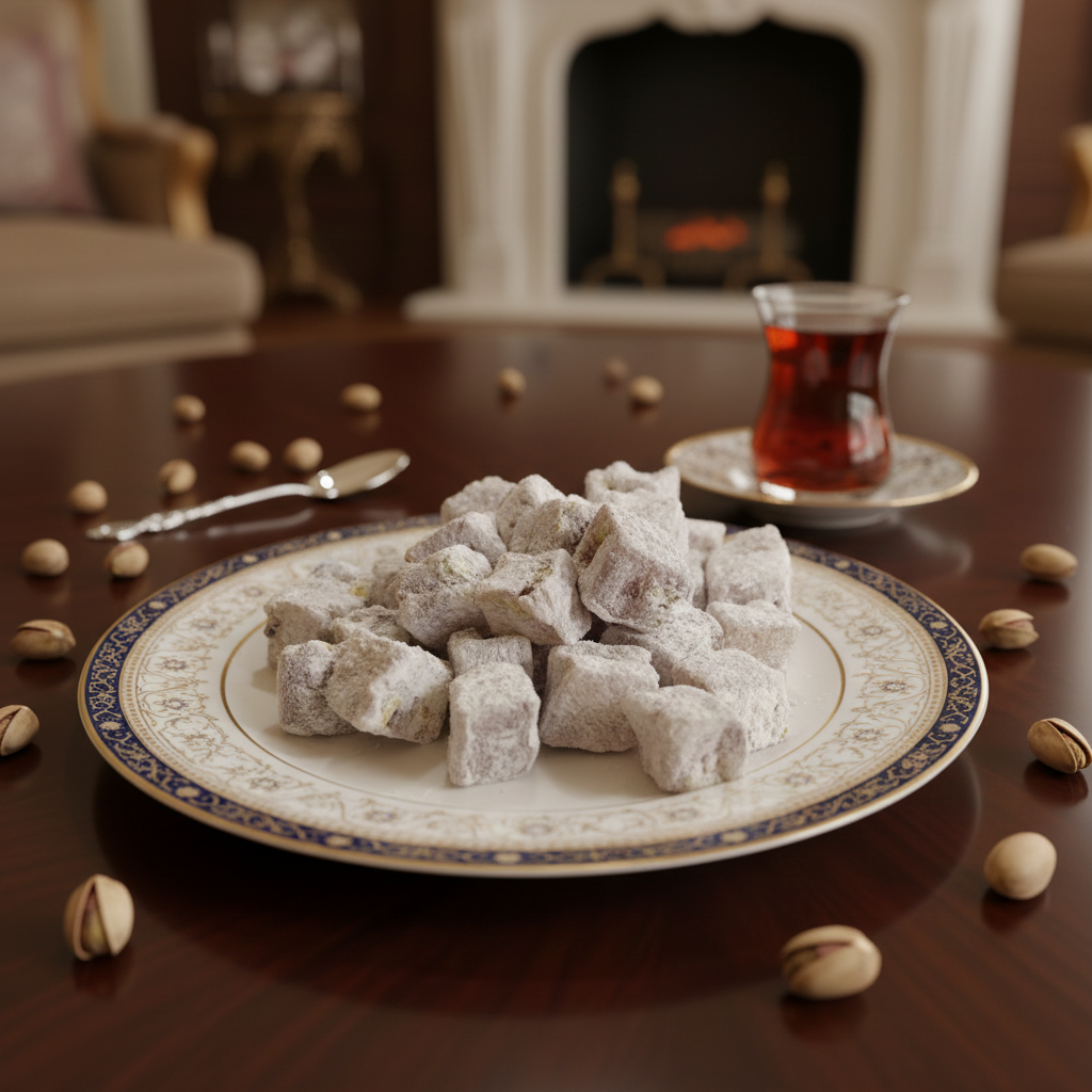 Çifte Kavrulmuş Antep Fıstıklı Kuş Lokumu - Bol Fıstıklı (Lüks Küçük Kesim)