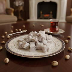 Çifte Kavrulmuş Antep Fıstıklı Kuş Lokumu - Bol Fıstıklı (Lüks Küçük Kesim)