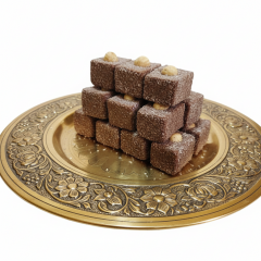 Kakaolu Fındıklı Sultan Lokum - Üzeri Bütün Fındıklı (Hindistan Cevizli)