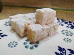 Safranlı Fındıklı Lokum - Bol Fındıklı ve Taze (Sarı)