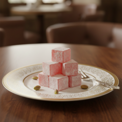 Güllü Lokum - Geleneksel Kare Kesim (Yumuşak)